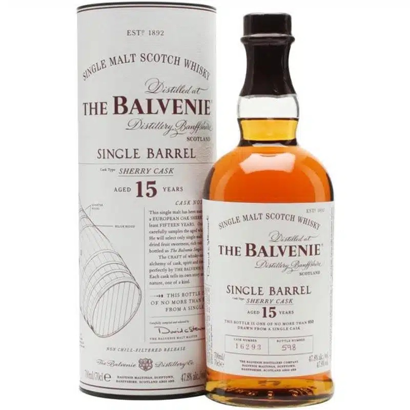 The Balvenie 15 Years Single Barrel Sherry Cask Malt Scotch 48% Vol. 70cl
